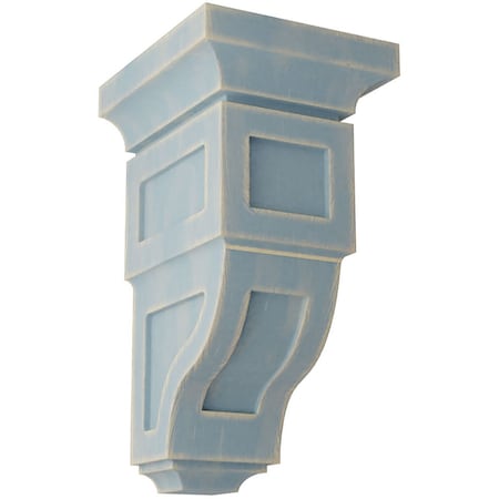 Ekena Millwork 4"W x 4 3/4"D x 8"H Small Reyes Wood Vintage Decor Corbel, Driftwood Blue CORWD04X04X08RYBU